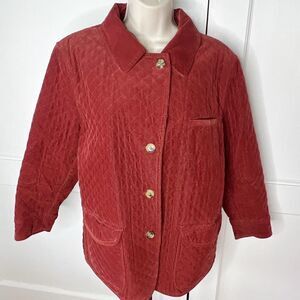 Brooks Brothers Corduroy Quilted Jacket Rust Plus Size 14